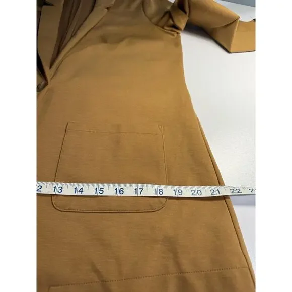 Garnet Hill Knit Relaxed Blazer Womens Sz 8 Praline Brown Camel Academia‎ $169 - Picture 8 of 12